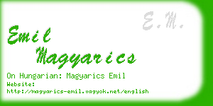 emil magyarics business card